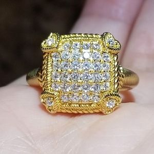 Judith Ripka 14k clad Olivia diamonique pave ring